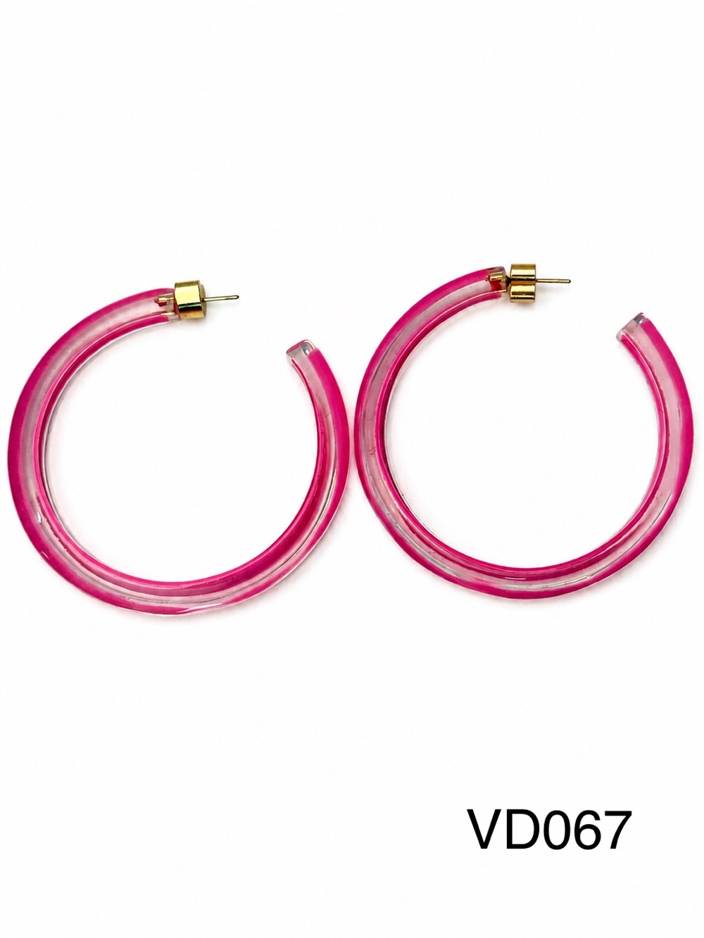 Alison Lou Pink Medium Loucite Jelly Hoop Earrings